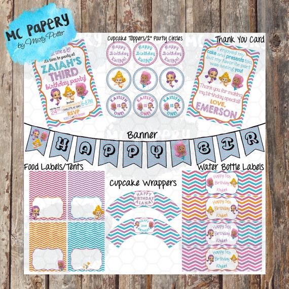 Bubble Guppies Printable Birthday Party Pack YOU PRINT