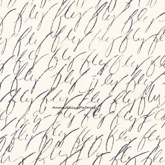 Cream Black Script Fly Word Fabric Robert Kaufman Black Cream black script fly word fabric robert kaufman black