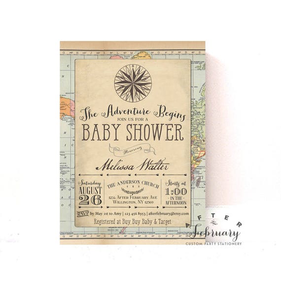 Around The World Baby Shower Invitations 5