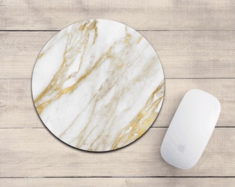 Gold Marble mousepad/white + gold marble/marble mousepad/mousepad/desk accessory/cute mousepad/marble decor/gold