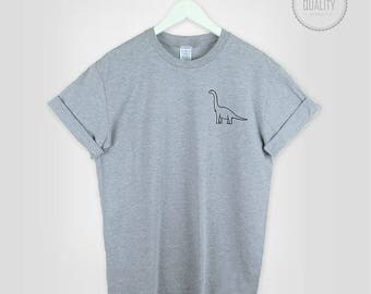 DINOSAUR POCKET TEE tshirt shirt unisex men women tumblr pinterest instagram dino funny cute jurrasic 100% cotton gift *brand new