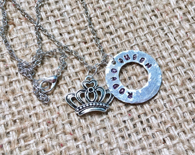 Rodeo Necklace, Rodeo Queen Necklace, Barrel Racer Gifts, Crown Rodeo Necklace, Stamped Rodeo Gifts, Bull Riding Necklace, Cowgirl Necklace