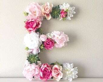 LARGE Flower Letter, 19" 24" Floral Letter, Baby Girl Nursery Decor, Baby Shower Decor, Baby Shower Gift, Baby Initial, Nursery Monogram