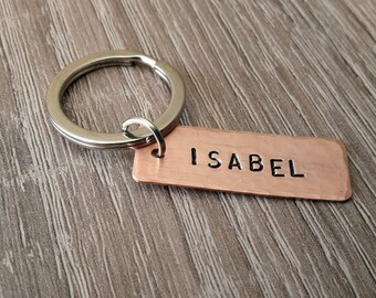 Custom Name Keychain Personalized Keychain Custom Words Name Keyring Kids Name Tag Key Chain with names Copper Name Tags Family Keychain