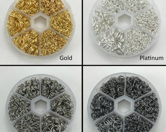 Iron Jump Rings Choose Finish 4mm-10mm 1700+ Pieces Gold Platinum Silver Gunmetal