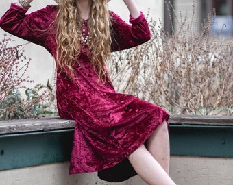 Red Velvet Spring Dress