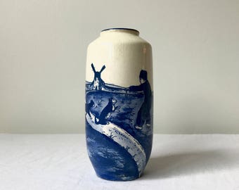 Antique Blue and White Delftware Vase