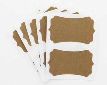 Blank Kraft Labels Brown Rectangle Bracket Custom