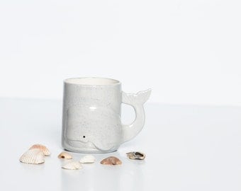 Unique Coffee Mugs | Gray Whale | Coffee Mugs | Trending-Now | Gift for Boyfriend Handmade Ceramic from my Charleston, SC Studio