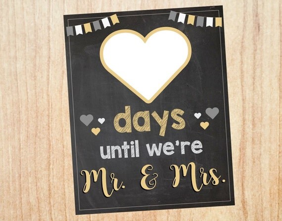 Wedding Countdown sign PRINTABLE days until we're mr. and