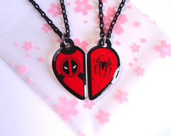 Deadpool & Spiderman BFF- Necklace Set