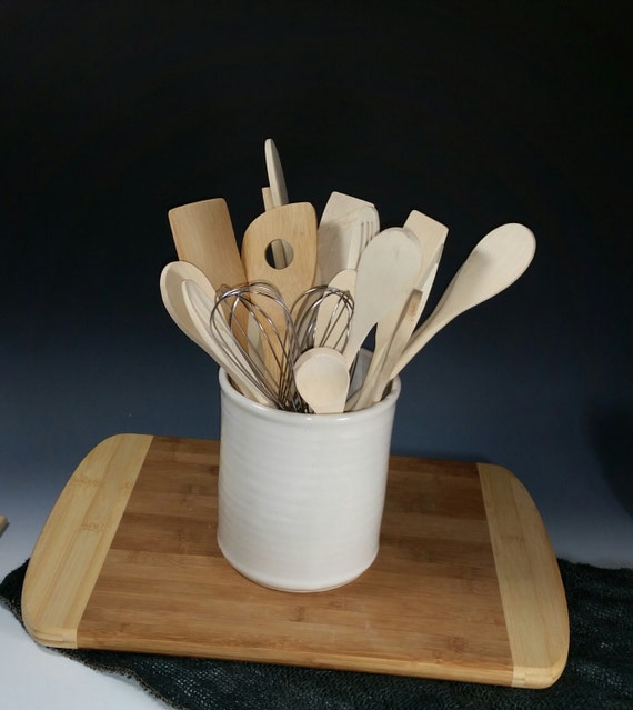 Utensil crock large white