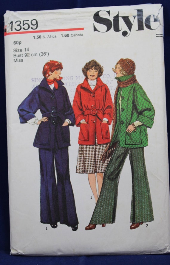 Vintage 1970's Sewing Pattern for a Woman's Jacket