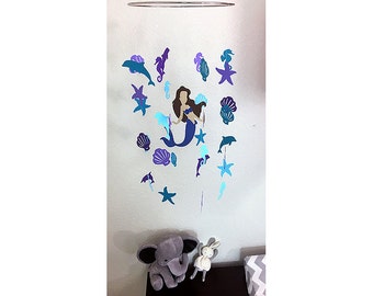 Mermaid Mobile - Baby Mobile - Nursery Mobile - Mermaid Crib Mobile - Under the Sea Nursery - Under the Sea - Mermaid Baby Shower -
