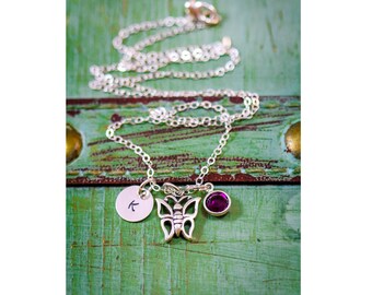 SALE • Butterfly Gift Spring Butterfly Necklace Little Girls Gift • Personalized Girls Necklace • Small Butterfly Charm Sterling Silver Bug