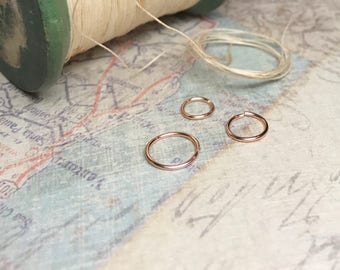 6mm very tiny hoop earrings, Rose gold cartilage hoop, 5mm nose ring, Small 4mm hoop, Tragus piercing, 22g helix jewelry, Shop womens gift