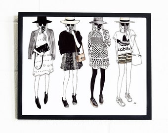Fashion Wall Decor fashion sketch | etsy Fashion Wall Decor fashion sketch | etsy