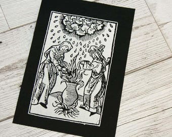 Witch patch, magic patch, medieval illustration, punk patch, pagan patches, occult patch sew on patch, strega, wicca screen printed patch