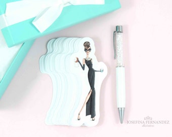 Holly G vinyl sticker by Josefina Fernandez, die cut Breakfast at Tiffanys inspired vinyl sticker, Holly Golightly inspired vinyl sticker