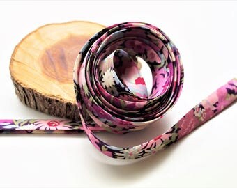 Biais Liberty of London, Thorpe B, purple, pink, plum, white, green, blue, 1 meter