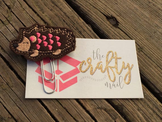 Valentine Hedgehog Clip/Planner Clip/Bookmark. Valentine's planner clips