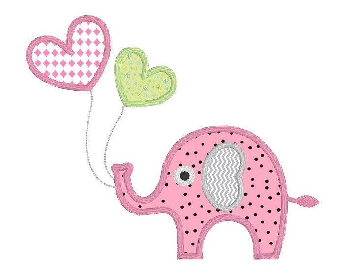 Elephant applique machine jessecmault design cute baby