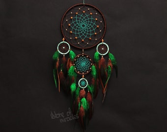 Dream catcher Dreamcatcher American mascots Indian talisman Protective amulet Turquoise color Green color
