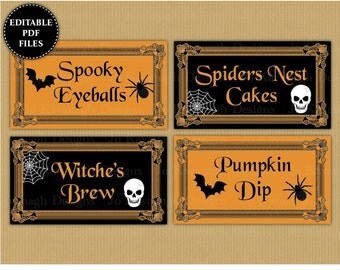 Halloween place card | Etsy
