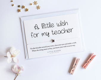 teacher gift, personalised teacher gift, teacher appreciation gift, teacher gift, teacher thank you, teacher wish bracelet, wish