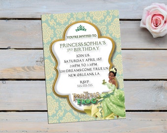 The Princess and the Frog Invitations: Printable Kids Custom