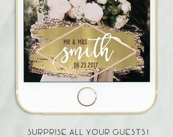 Gold Wedding Snapchat Filter, Snapchat Geofilter Wedding, Wedding Geofilter, Elegant Snapchat Filter, Wedding, Custom Wedding Filter