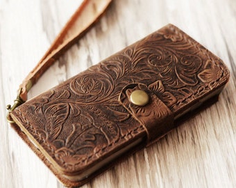 Wristlet iPhone 6 wallet case iPhone 5s wallet case iPhone 6s case iPhone 6 plus wallet case iPhone SE case iPhone 6s plus case vintge look