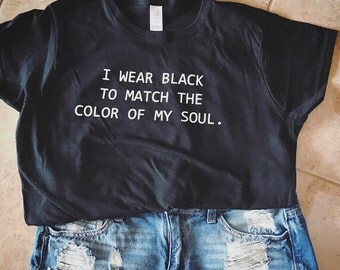 Womens Graphic T Shirt Funny Graphic Tee Black Soul Shirt