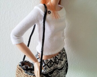 Barbie Outfit / Top And Skirt And Bandana In Set / Barbie Clothes / SALE