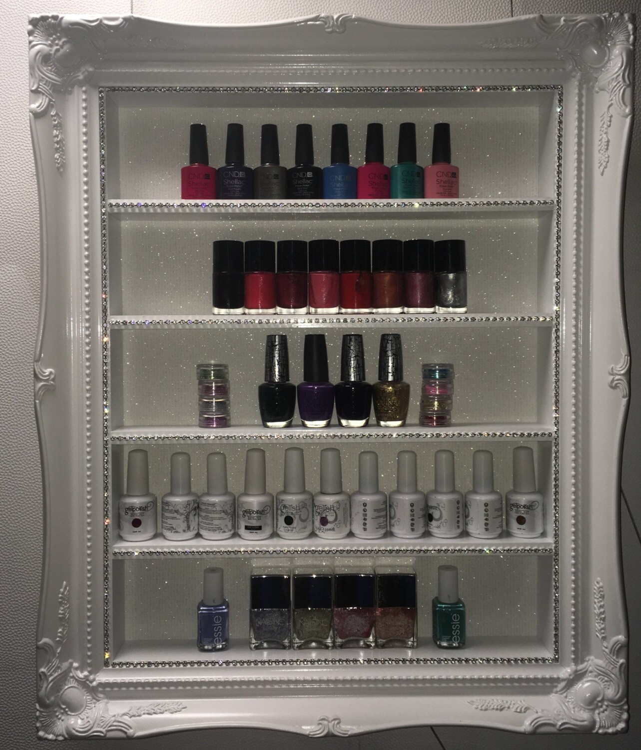 Nail polish display frame rack LIMITED EDITION RANGE white