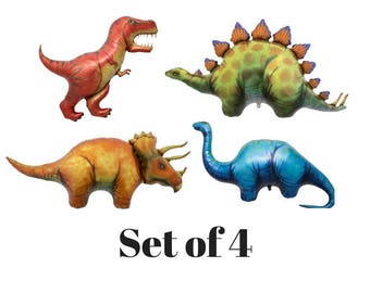 Set of 4 Dinosaur Balloons | Dinosaur Birthday Party | Dinosaur Balloon | Dino Party | Jurassic World Birthday | Jurassic World Decorations