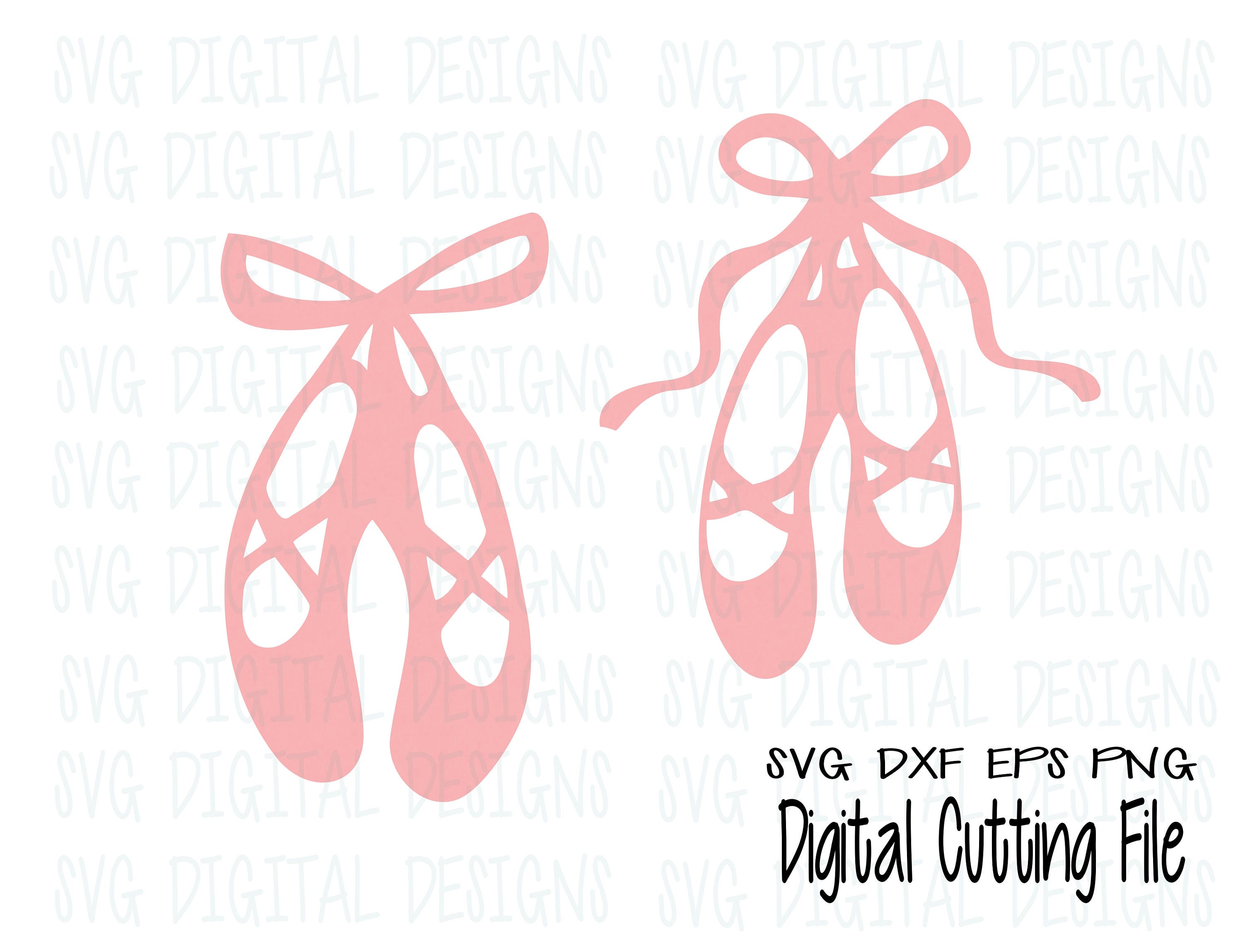 Ballet Shoes Svg Cut File Design Ballerina Dance Shoe Set For