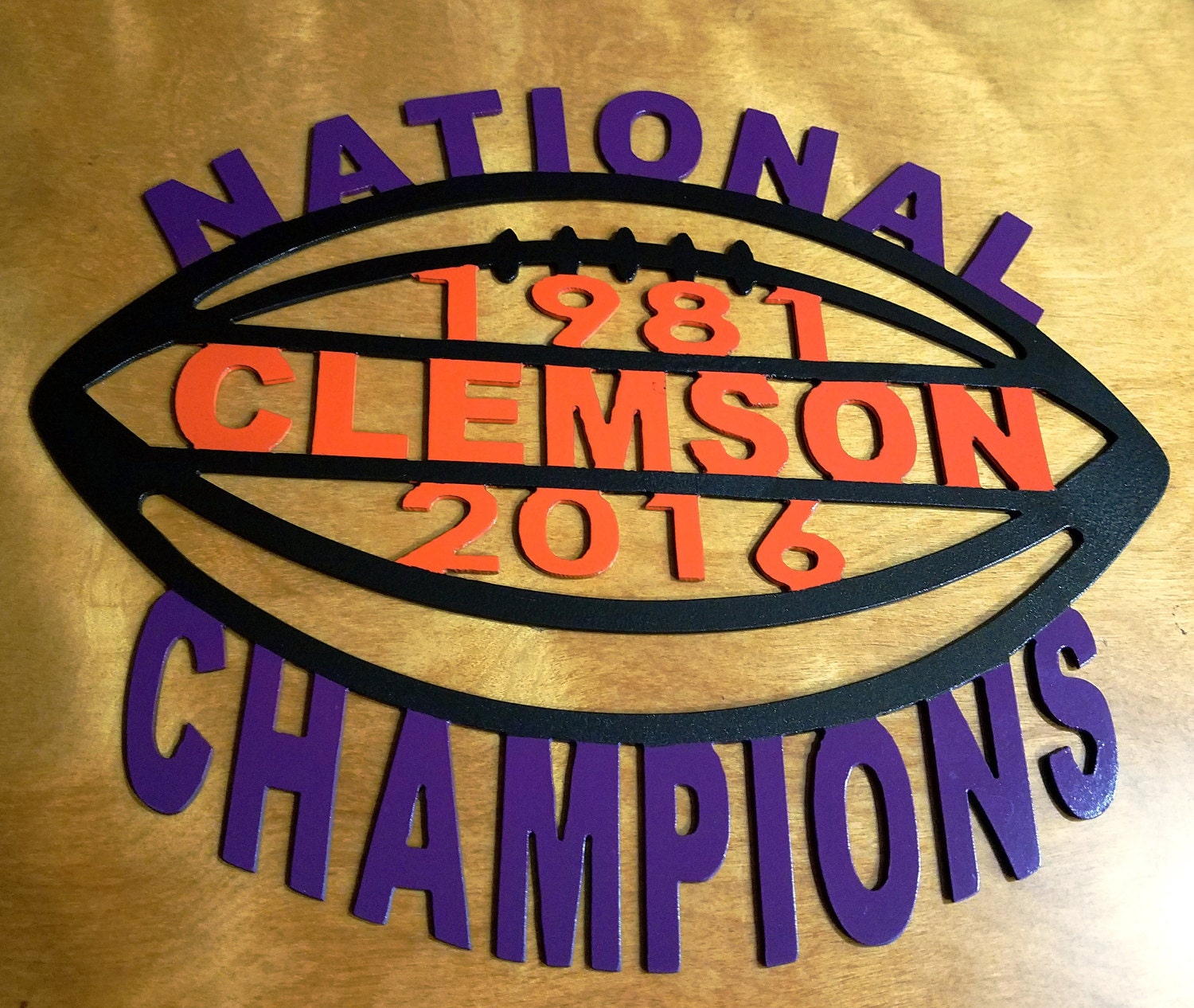 Clemson NCAA 2016 National Champions Metal Wall Art by IBdesignz