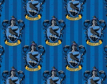 Harry Potter Fabric / Hogwarts / Ravenclaw Blue Digitally Printed Yardage / Camelot 2380112J / Fabric By The Yard & Fat Quarters