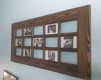 Large Wood Frame (wood picture frame, french door frame, rustic picture frame, wood frame, wood window frame, 4x6 frame)