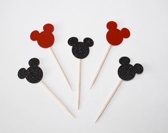 Mickey Mouse Cupcake Toppers. Mickey Mouse Party Decorations. Mickey Mouse Party. Cupcake Toppers. Cupcake Decor. Mickey Mouse Decor.