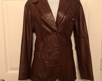 Vintage 1970's Etienne Aigner Leather Jacket sz 6