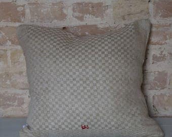 pillow case from antique linen: light diamonds 45*40cm