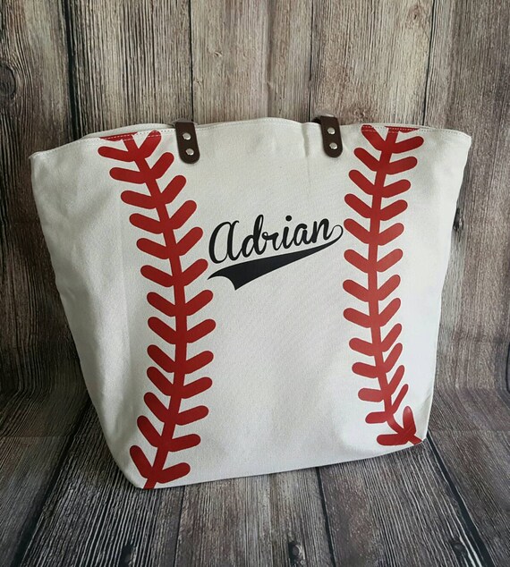 Personalized Baseball Mom Tote Bags White Baseball Bag Tote