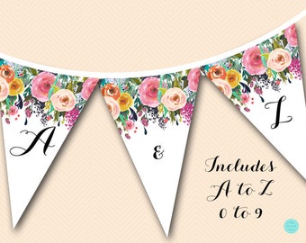 Shabby chic banner INSTANT DOWNLOAD Shabby chic bunting