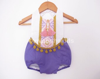 Baby Romper Baby Girl Clothing Beach Romper Playsuit Birthday Girl Gypsy romper Boho Romper Jumper Newborn Toddler Boho Baby Shower Bohemian