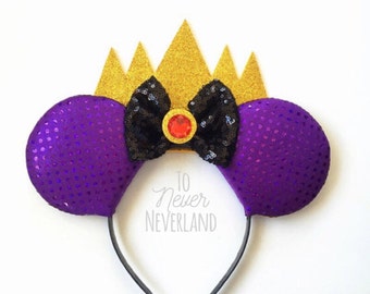 Evil Queen Ears, Snow White Evil Queen Ears, Disney Villain Inspired Ears, Evil Queen Mickey Ears, Snow White Evil Queen Ears PRE ORDER