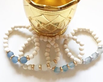 Sea glass Bracelet- Beaded Bracelet - Beaded Sea glass Bracelet