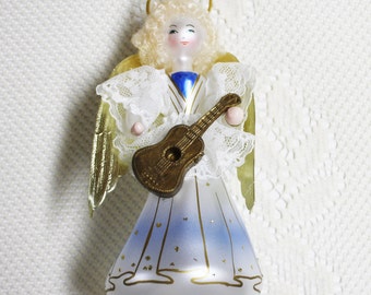De Carlini Blown Glass Christmas Ornaments, De Carlini Glass Angels, Vintage Italian Hand Blown Angels, Soffieria De Carlini Glass Ornaments