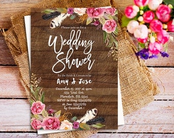 Boho wedding invite | Etsy